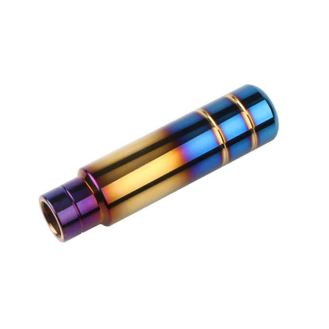 13CM Aluminum Gear Lever Half Roasted Blue Manual Shift Head Car Universal Shifter Knob with Threaded Adapters