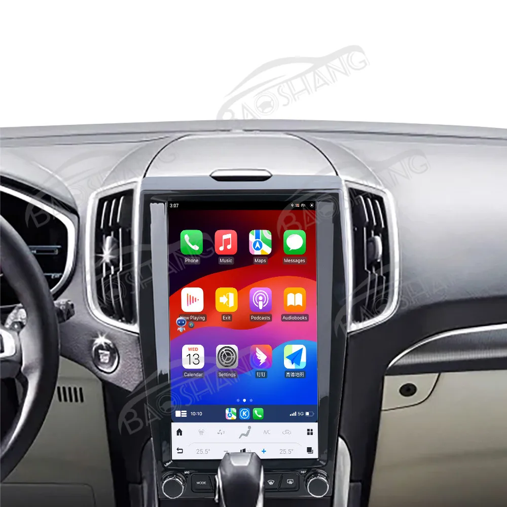 13.6' Carplay For Ford Edge 2015-2018 Manual Android 13 Stereo Multimedia Player GPS Navi Auto Wireless Blu-ray Quantum Screen