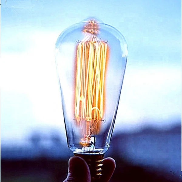 Edison ST40 ST64 7W Clear Glass Light Bulb round Outdoor Patio String Light with E12 Base and Brass Material