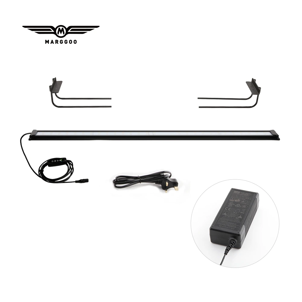 MARGGOO MA03-FT80  Pro full spestrum led WRGB Aquarium lamp with Timer For  Fish and coral  Tank with hanging kits and clip