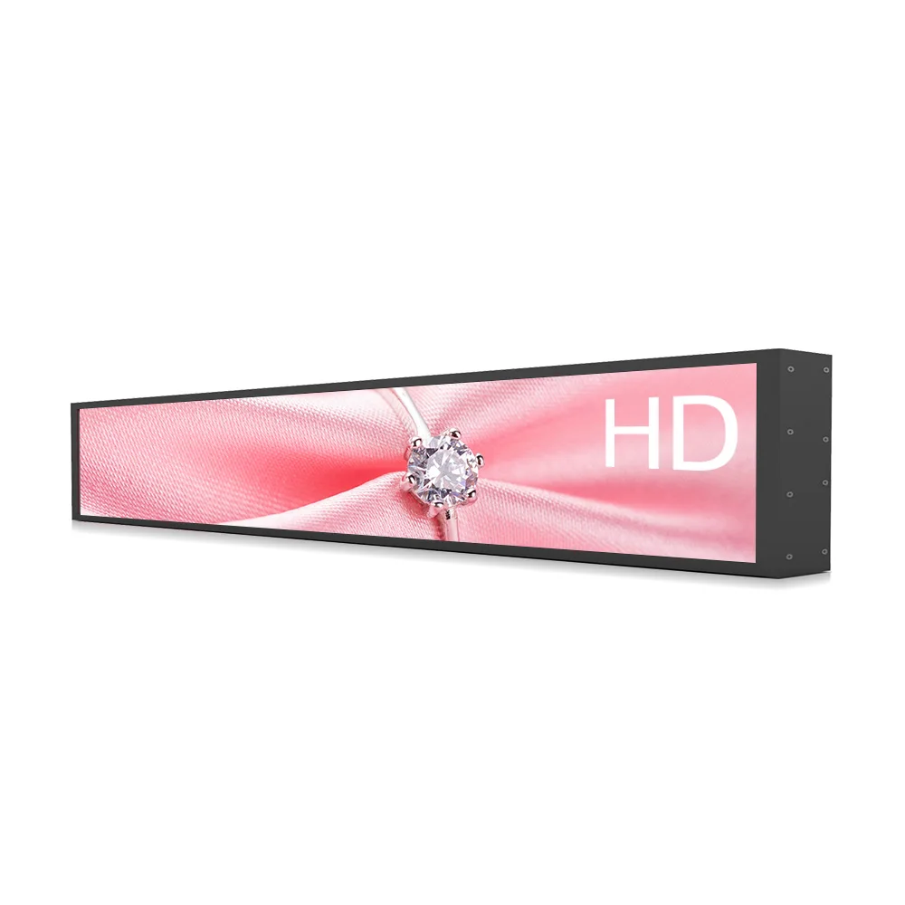 28 Inch LCD Stretched Bar Screen Marketing Digital Shelf Strip LCD Display For Advertising