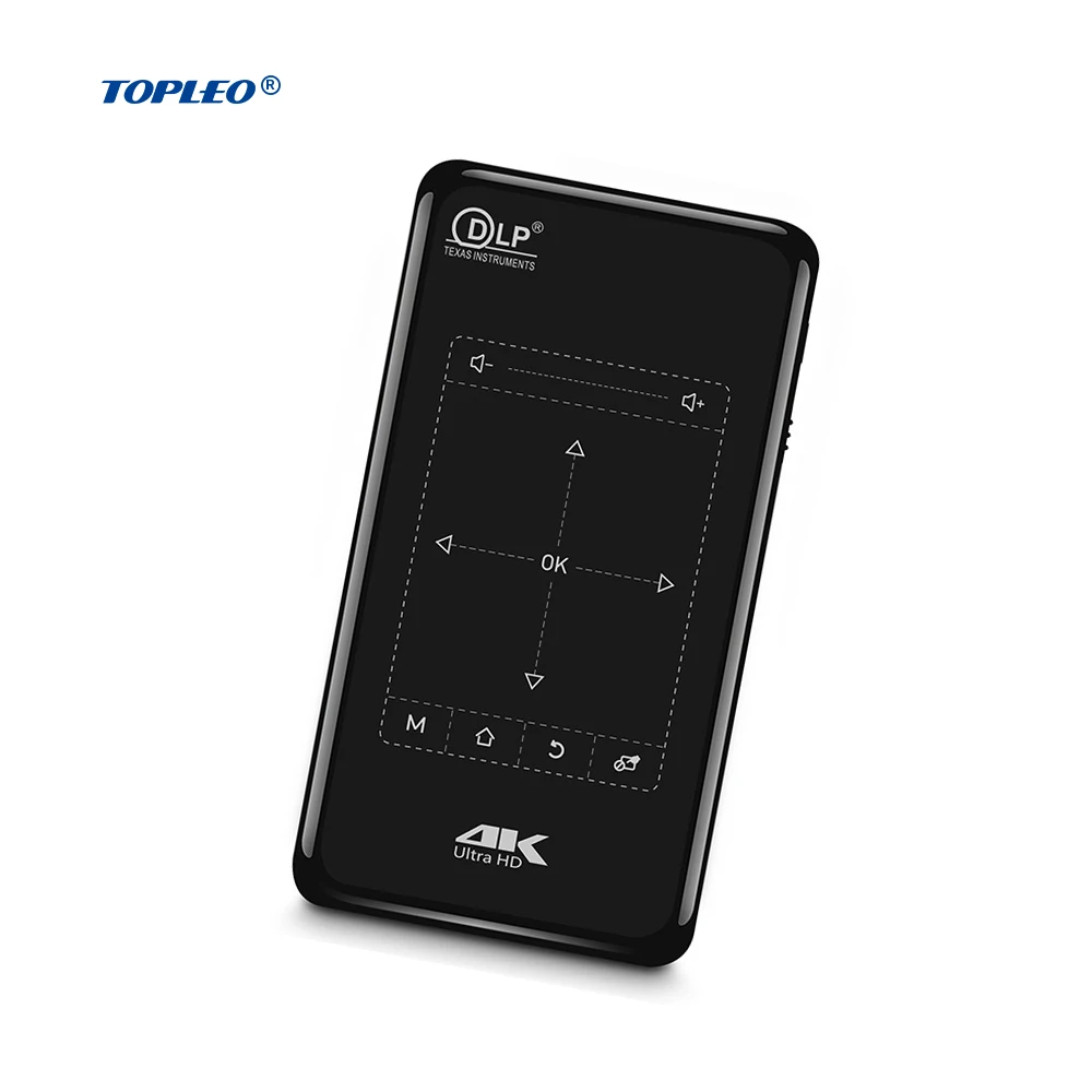 Topleo Mini Home DLP Projector P09 II 1G 8G WIFI Full Hd 4K Video DLP Wireless Projector Black Business Android Projector