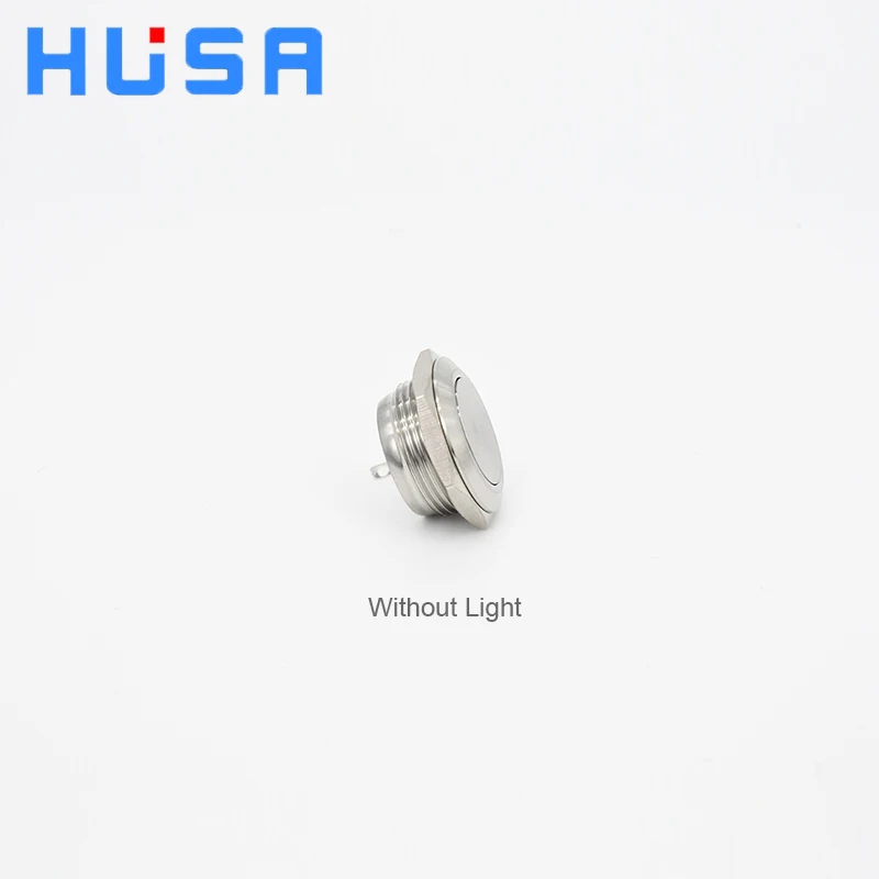 China Supplier Short Body Micro Ultra Thin Ac 220v Dc 24v Power 19mm Metal Short Touch Metal Push Button Switch