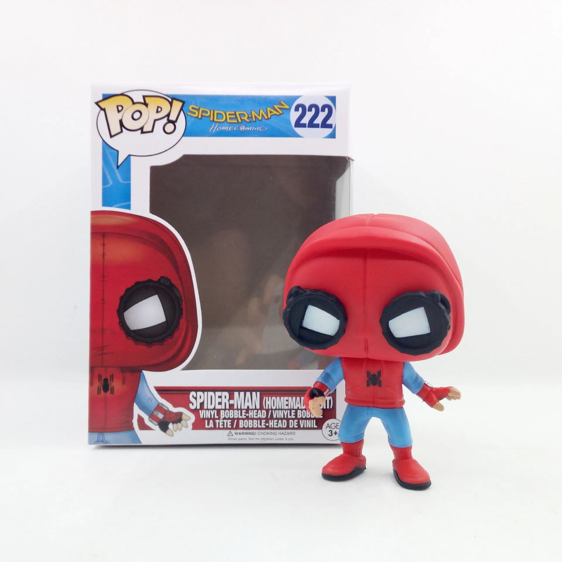 Spiderman kids toys FUNKOs POP 222# Super Hero Homemade Suit Collection Model Toys PVC Action Figure Toys For Children Gift