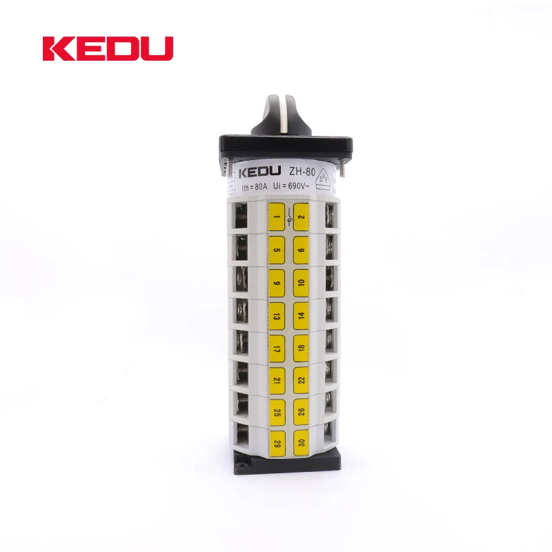  KEDU ZH-20 0-1-2 80A 3-позиционный поворотный кулачковый переключатель с CQC VDE UL CE 8 напольный