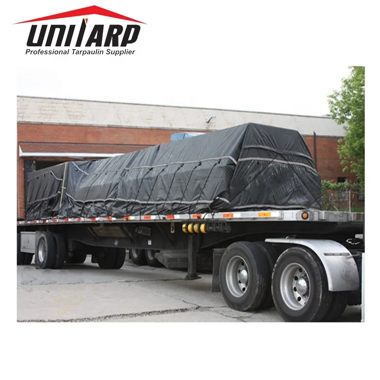 Heavy duty truck flatbed trailer tarps 14oz 18oz lightweight PVC flatbed truck steel lumber tarp