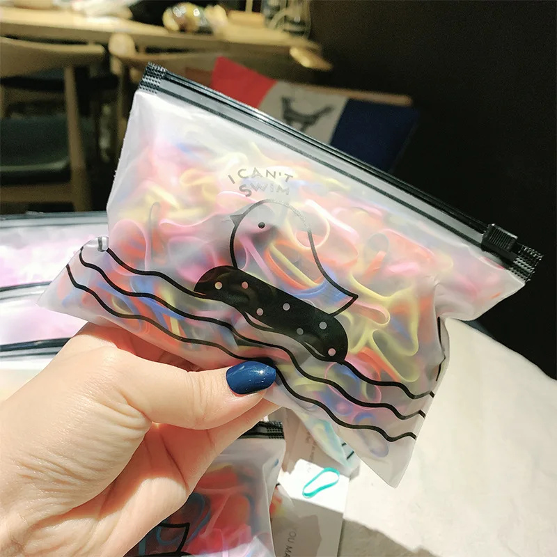 GEERDENG Wholesale 500 Pcs/Set Disposable Hair Tie Colourful Children Headdress High Elasticity Rubber Band Hair Rope Accessory