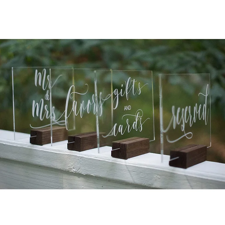 Acrylic table card wedding event signs guest banquet nameplate number plate wedding invitation place card