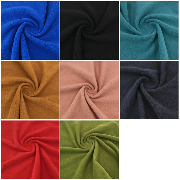 Custom Fleece Fabric 400 Gsm Double Side Brushed Anti-pill Heavyweight Plain Dye Fleece Fabric For Hoodie Blanket  Keep Warm