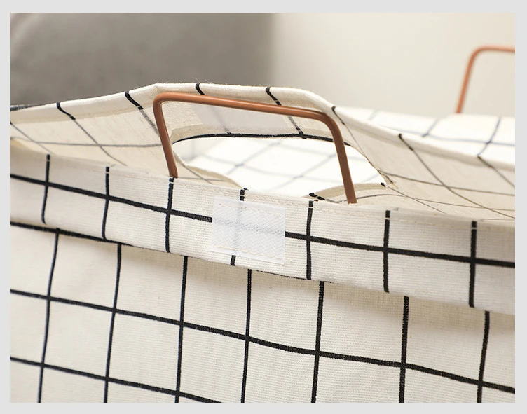 Iron Frame Collapsible Folding Dirty Clothes Custom Aluminum Handle Laundry Hamper Basket with handle