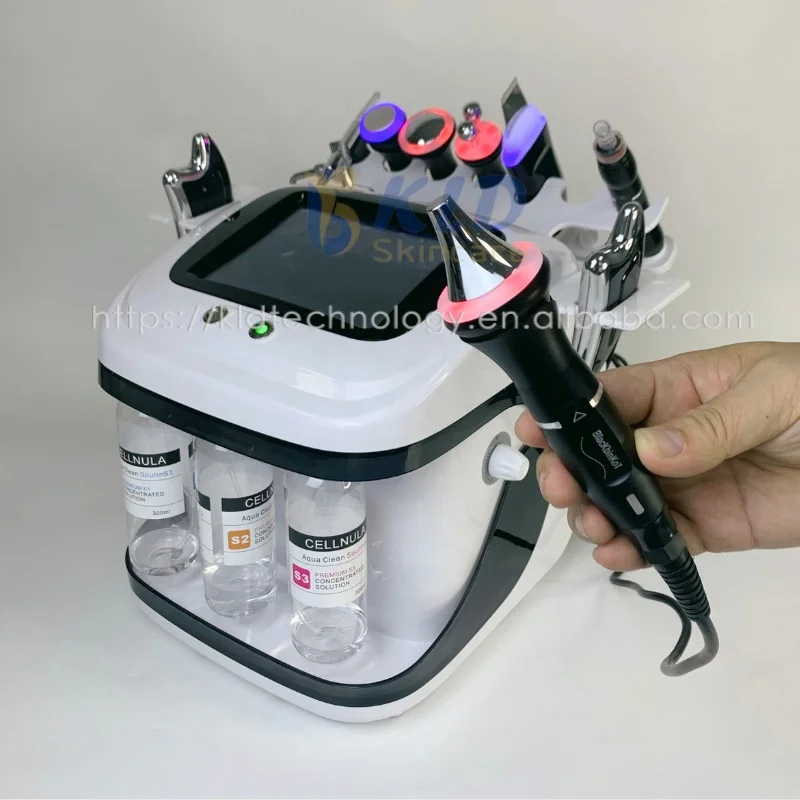 Black Pearl 8 IN 1 Hydra Aqua Facial Bubble Skin Glowing Oxygen Jet RF Lift Portable Anti aging Aesthetic Device