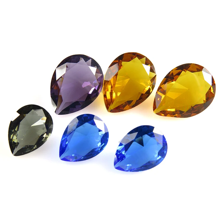 colored faceted briolette water drops jewelry making glass beads