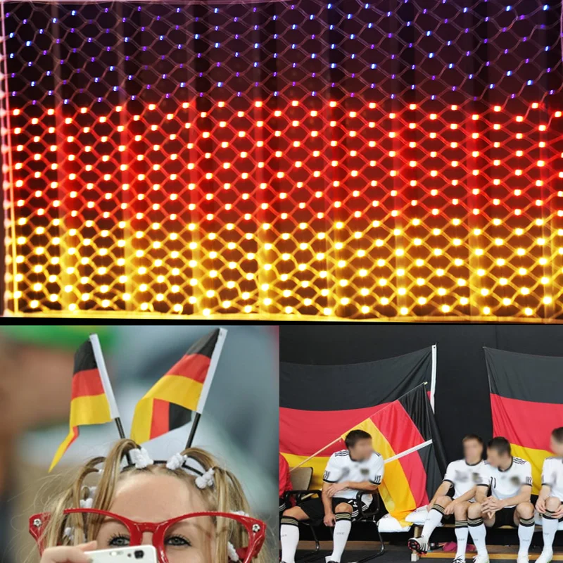 High Quality Give Out Light Plug Mesh String Light Flag Lights Of Various Countries For Yard Patio Pathway Decoration