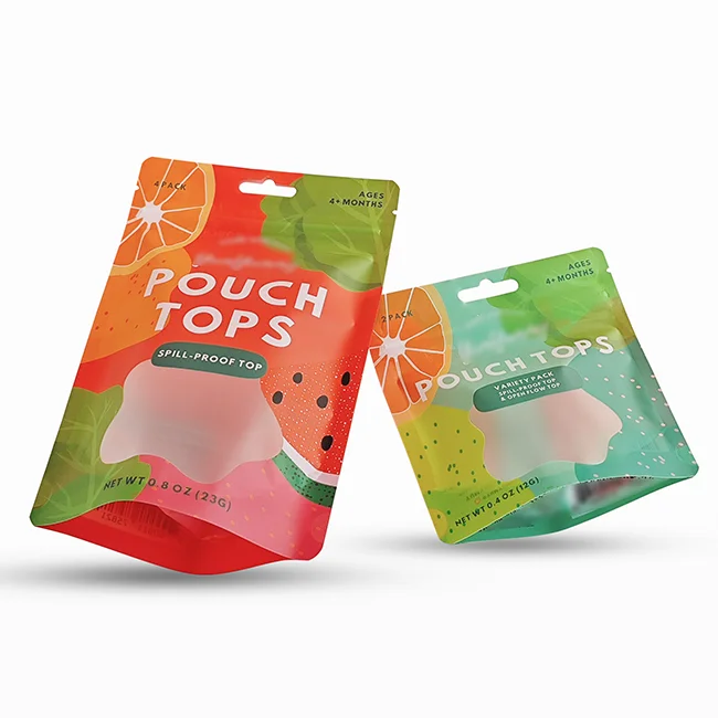 Customised Eco Tear Ziplock Plastic Food Snack Packaging Bag Matte Euro Hole Stand Up Pouch Doypack With Resealable Zipper