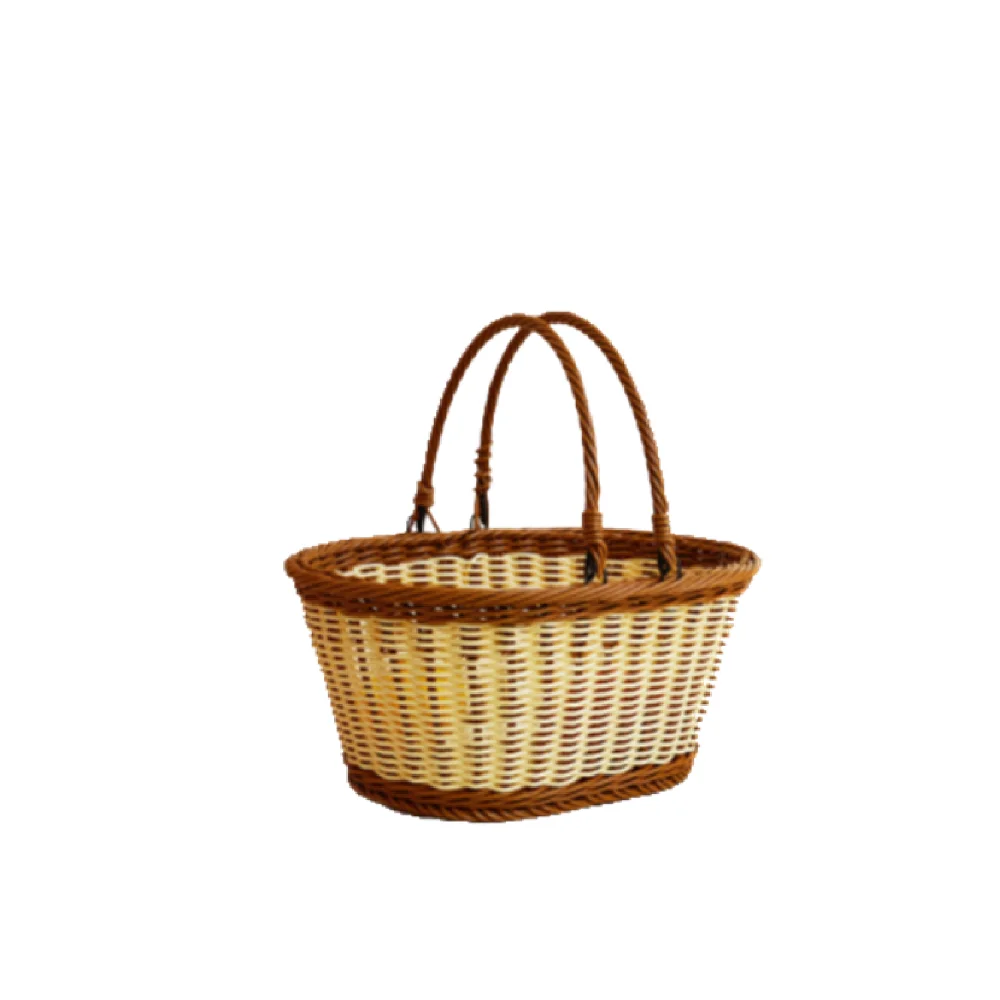 2022 Best sell Picknickmand Plastic With Lid Black Rattan Picnic Basket