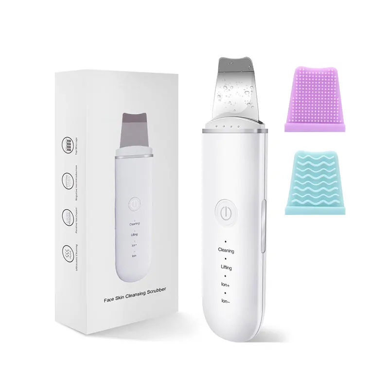 2020 Portable Facial Spatula Machine Blackhead Removal Pores Cleanse Ultrasonic Skin Scrubber