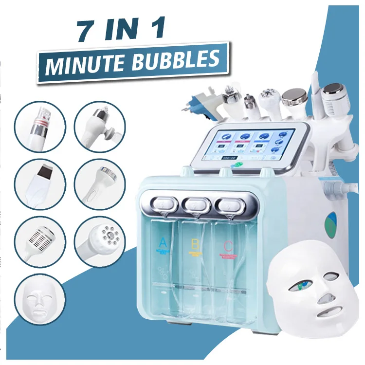 6 in 1Facial Integrated Skin  Beauty Equipment Portable Hydrogen and oxygen bubbles Skin Care Machine
