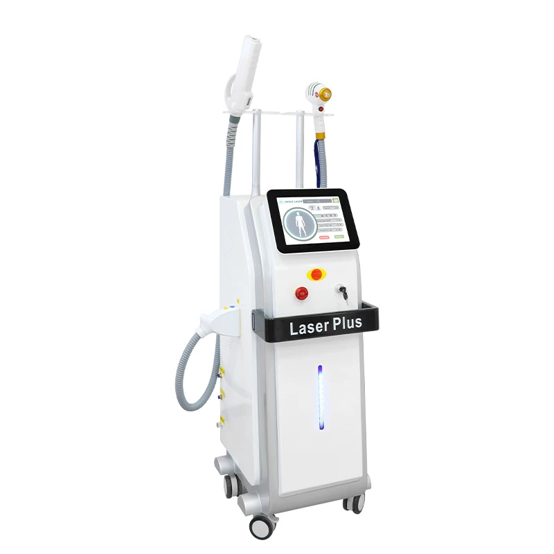 2024 new CE TUV ND YAG+DIODE laser two handles titanium laser carbon laser peel hair removal Tattoo removal machine