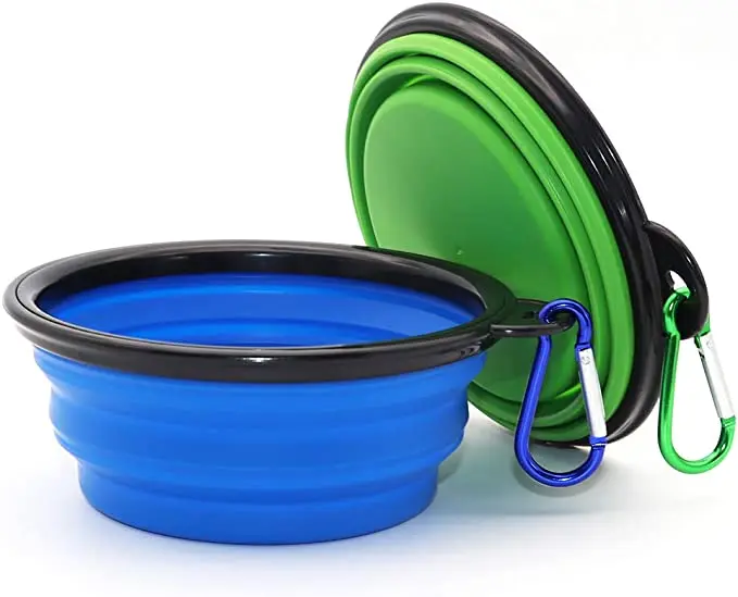 Custom Premium Tre Silicone Portable Collapsible Pet Dog Water Bowl With Clip For Outdoor