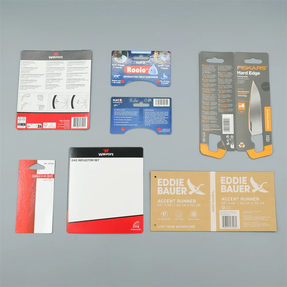 Wholesale Custom Slide Blister Insert Paper Card Packaging Full-Color Double-Sided Printing Backing Thick Card With Hanging Hole