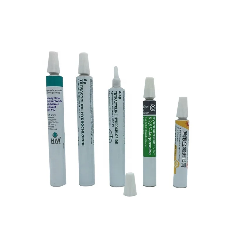 Plastic needle nose nozzle empty ointment aluminum collapsible packaging tube