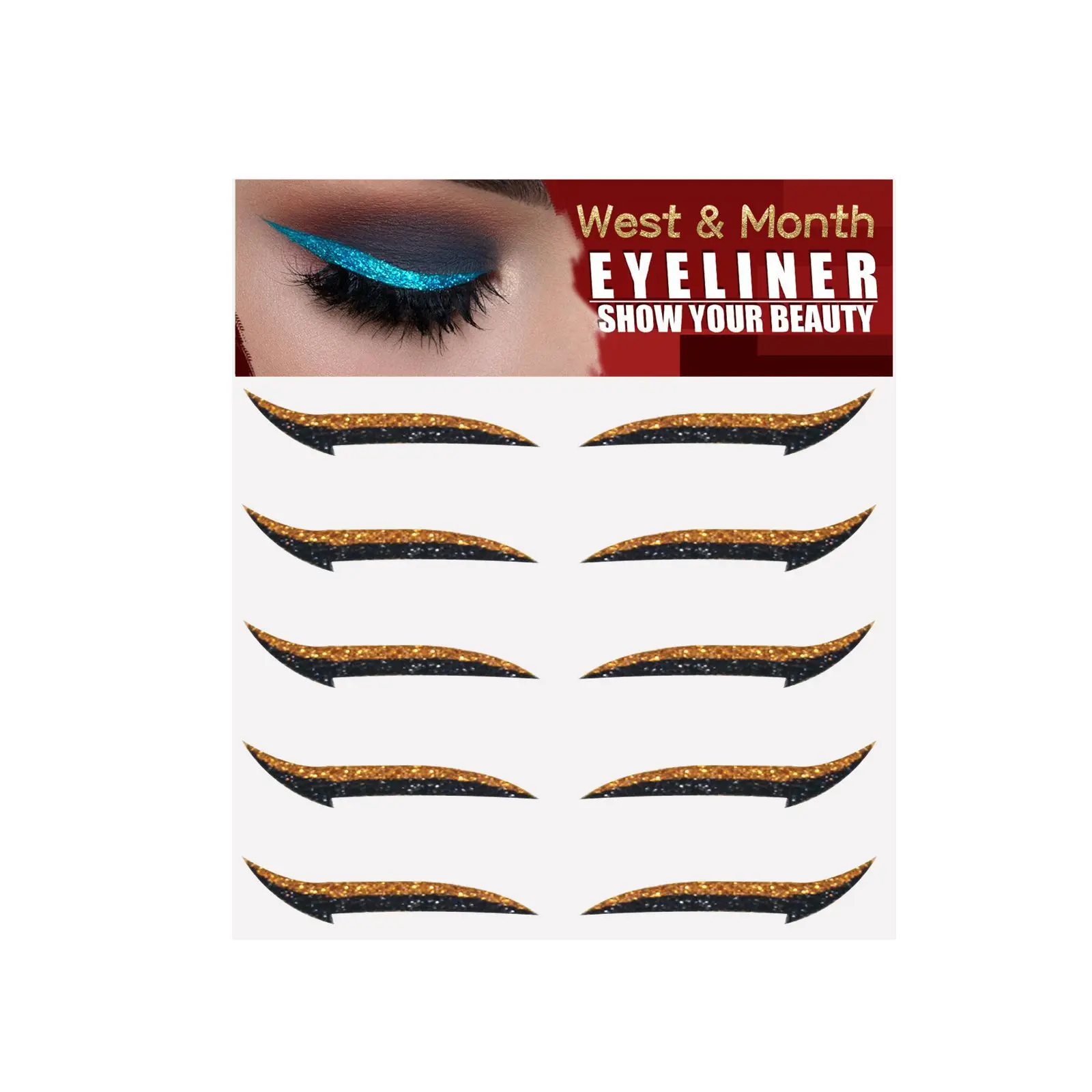Factory Reusable Different Color Shiny Eyeliner Stickers Eyeshadow Fashion Stickers