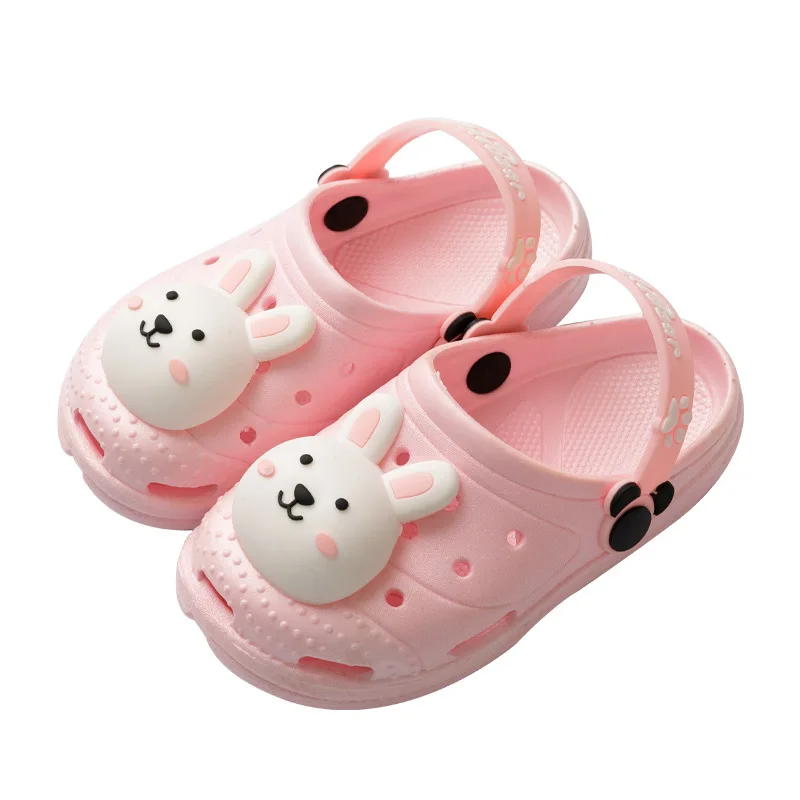 
Summer Beach Sandals Garden Clogs Cartoon Plastic Label Platform Garden Shoes EVA Waterproof Soft For Kids Baby Shoes 