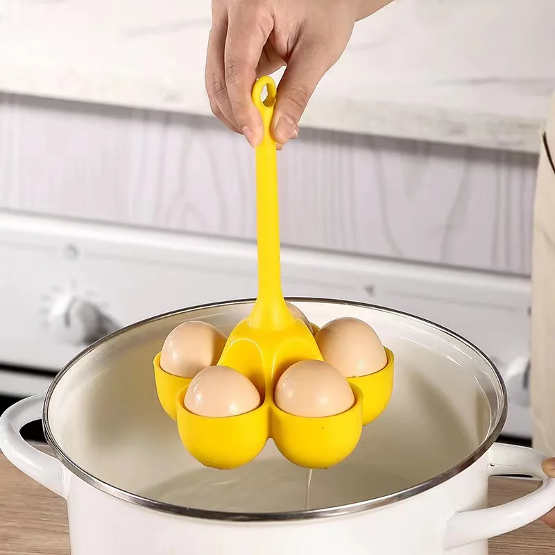 New Design Heat Resistant Food Grade Silicone 5 Grid Eggs Poacher Maker Poached Egg Cooker Steamer