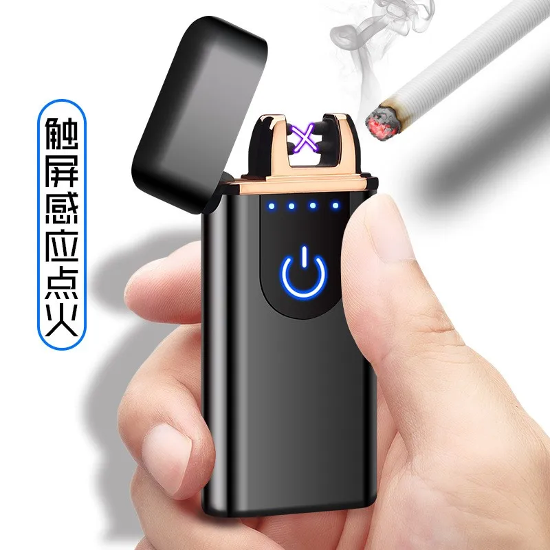 USB-дисплей с сенсорным аккумулятором металлическая ветрозащитная электронная сигарета для курения