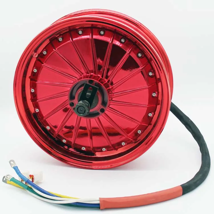 YMMOTOR DC brushless hub motor 72V12 inch 3KW suitable for electric motorcycle scooter red