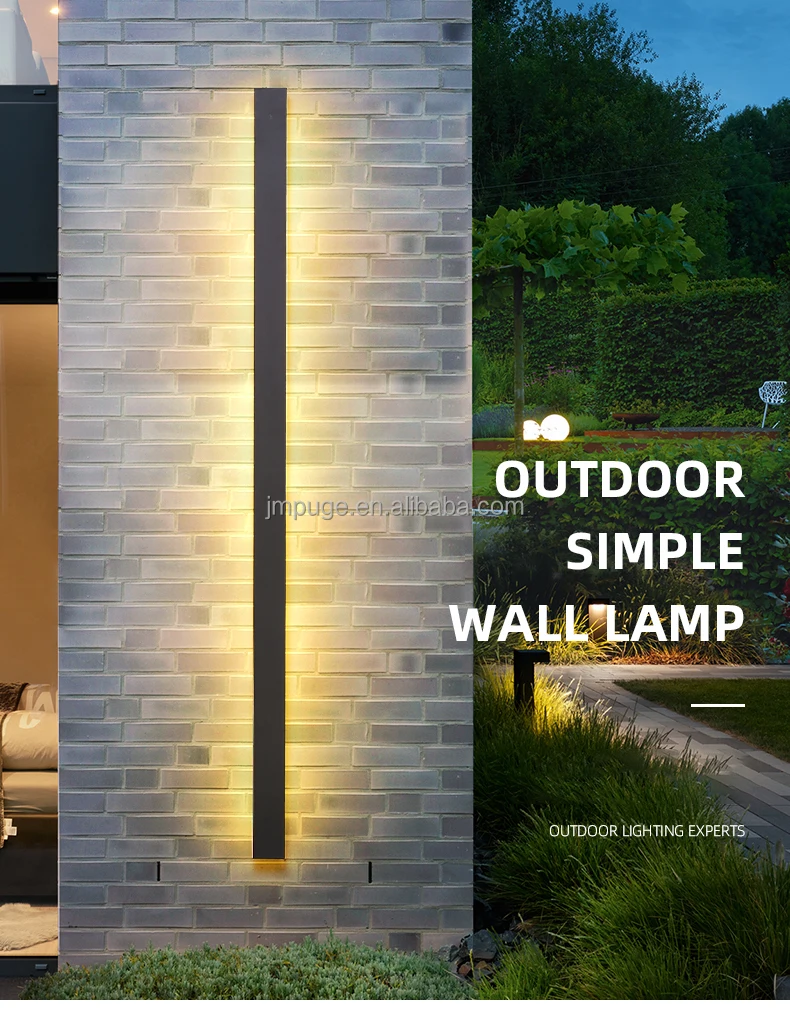 Wholesale Contemporary Matte Black Finishing Aluminum Sconce Led Long Rectangle Wall Lamp Lighting Fixture