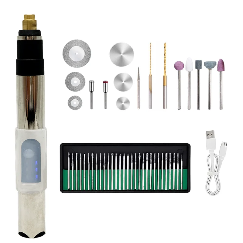 USB Rechargeable Cordless Mini Grinder Electric Engraving Machine Portable Polishing Pen For Jewelry Wood Glass Engraving E301