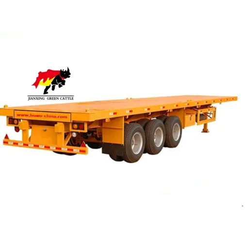 Chinese Manufacturer Best Affordable 3 Axle 40ft  Container Flatbed Semi Trailer For Cheap Sale