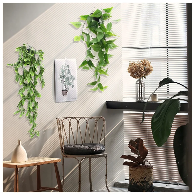 Wholesale Decoration Plastic faux ivy leaves Vine Fake  Foliage Hang potted Artificial Hanging Plant