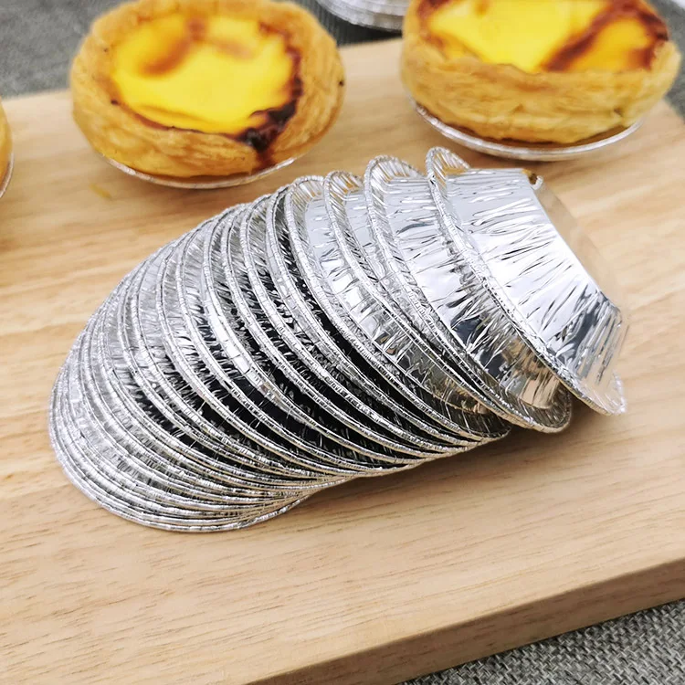 Disposable small Round Aluminum Foil Food Containers Trays Egg Tart Baking Cup