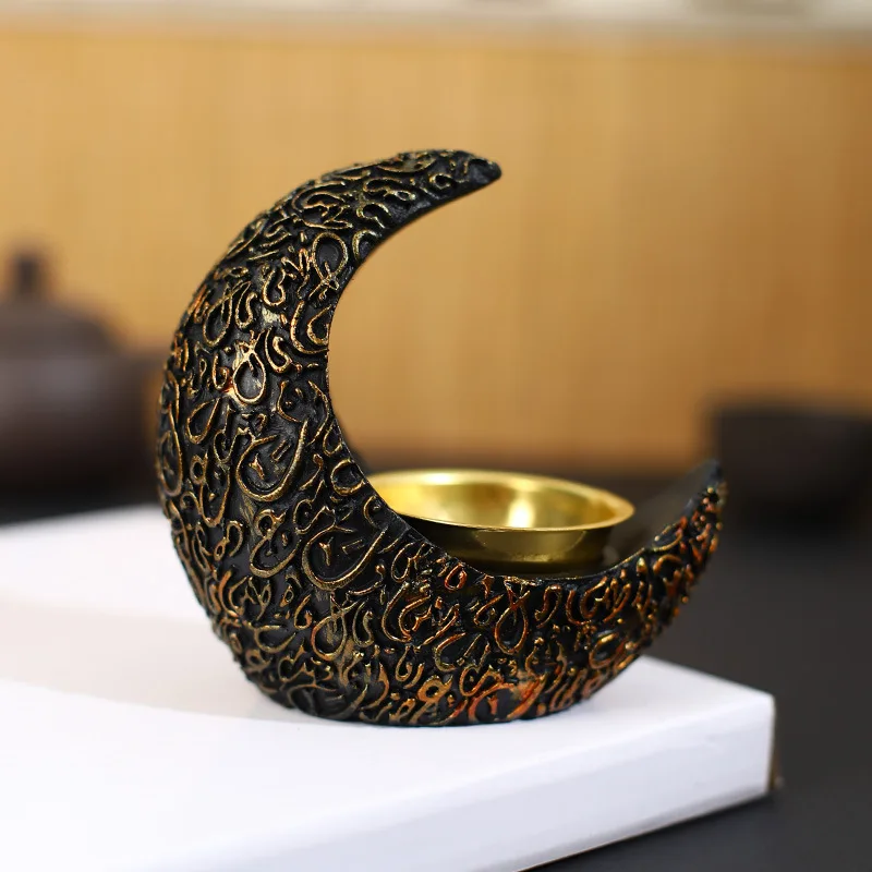 Buy Middle East Rmandan celebration event decoration Muslim moon candle holder aromatherapy creative resin incense burner CH001
