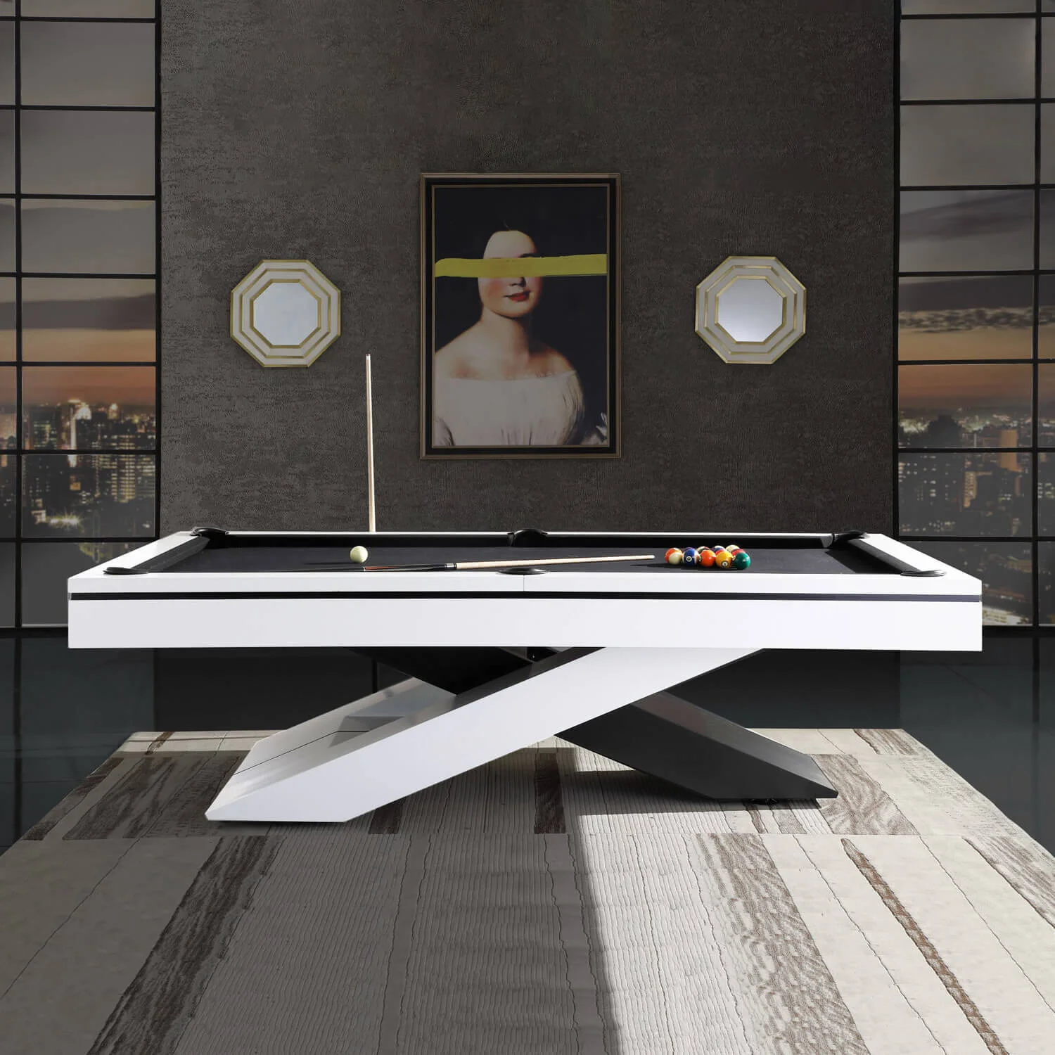 Most popular high-end custom modern luxury snooker billiard tables 7ft 8ft 9ft Solid wood dining pool table