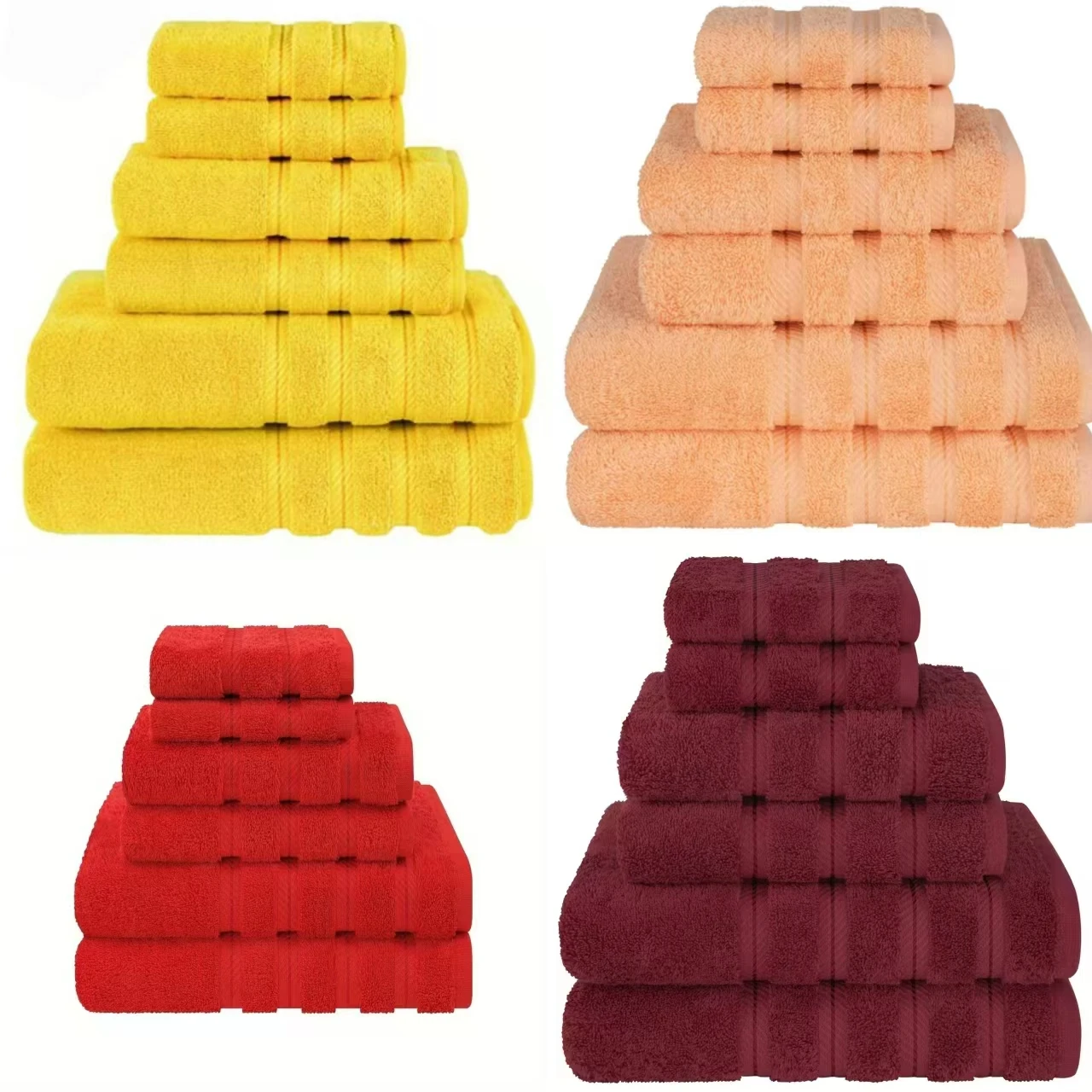 Best Selling Luxury 6Pieaces Towel Absorbent Custom Bath Towel Cotton 70x140 Wholesale 100% Cotton Custom Hotel Bath Towels
