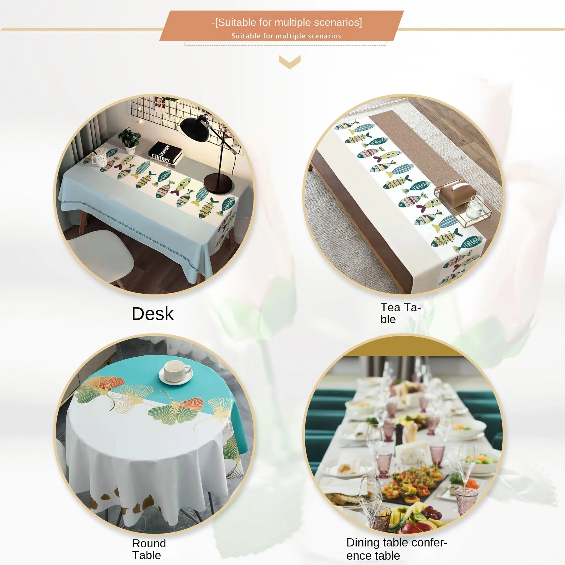 Manufacturers Custom Pvc Disposable Plastic Printed Nonwoven Rectangle Wedding Tablecloth Fabric Wholesale