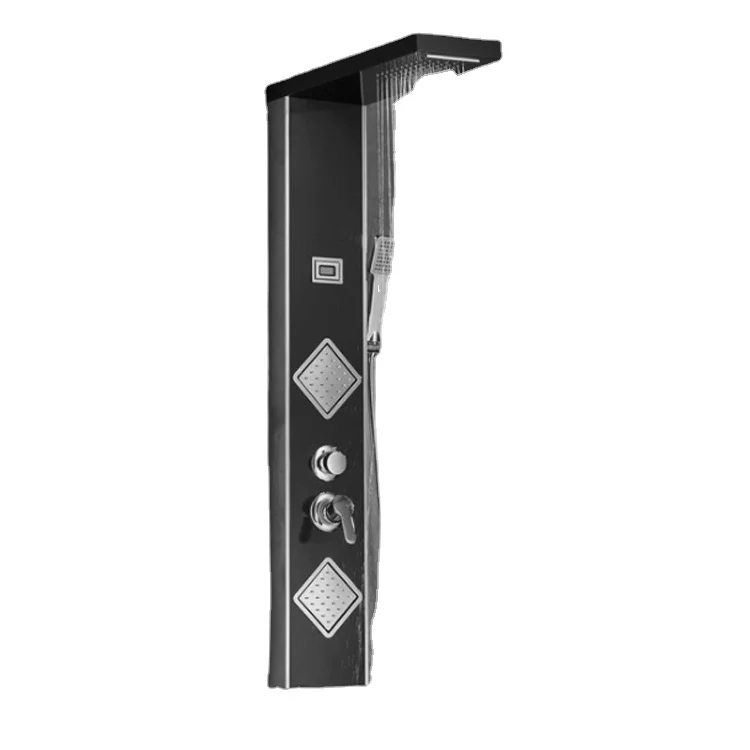 Top Rainfall 304 Stainless Steel Bathroom LED Massage Shower Panel