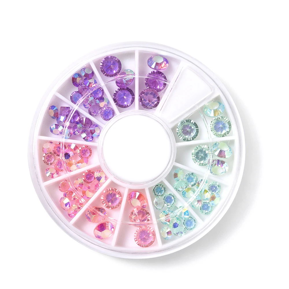 78pcs DIY Design Nail Rhinestone Decoration 3 Colors Multi-size Nail Art Crystal Rhinestone for 3D Nail Art Decorations Charms