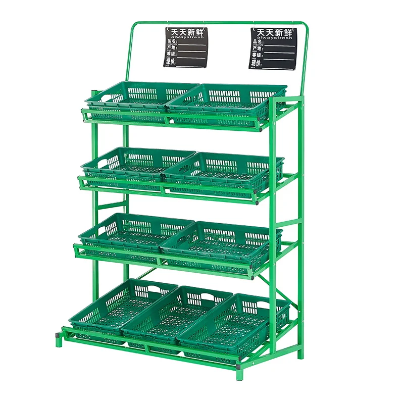 Meicheng Vegetable and Fruit Display Shelf Multiple Stand for Supermarket Grocery store or Convenience Shop