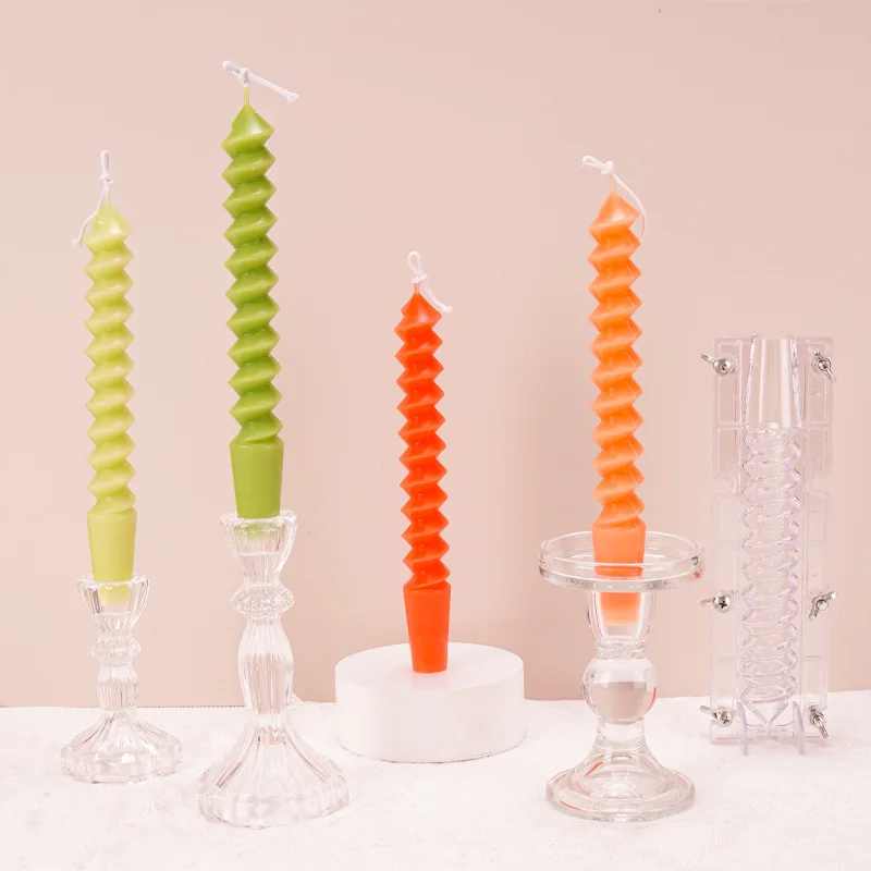 SZ960 Spiral Rotating Twisted Rod Wax Long Strip DIY Aromatherapy Candle Plastic Mold 3D