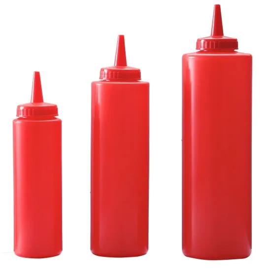 Plastic Sauce Bottles  Squeeze Ketchup Bottle Chili Tomato Salad Sauce Cap BBQ Hot Sauce Restaurant Supplies