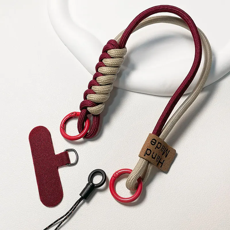 Cheap Printed Premium Woven Lanyard Woven Anti-Lost Cell Phone Accessories Round Lanyard