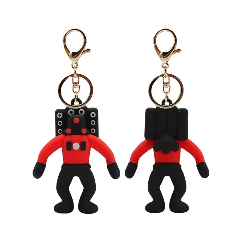 custom promotion gift Skibidi Toilet pvc keychain cartoon anime cute Man Monitor The Audio Camera Man bag pendant toy keychains