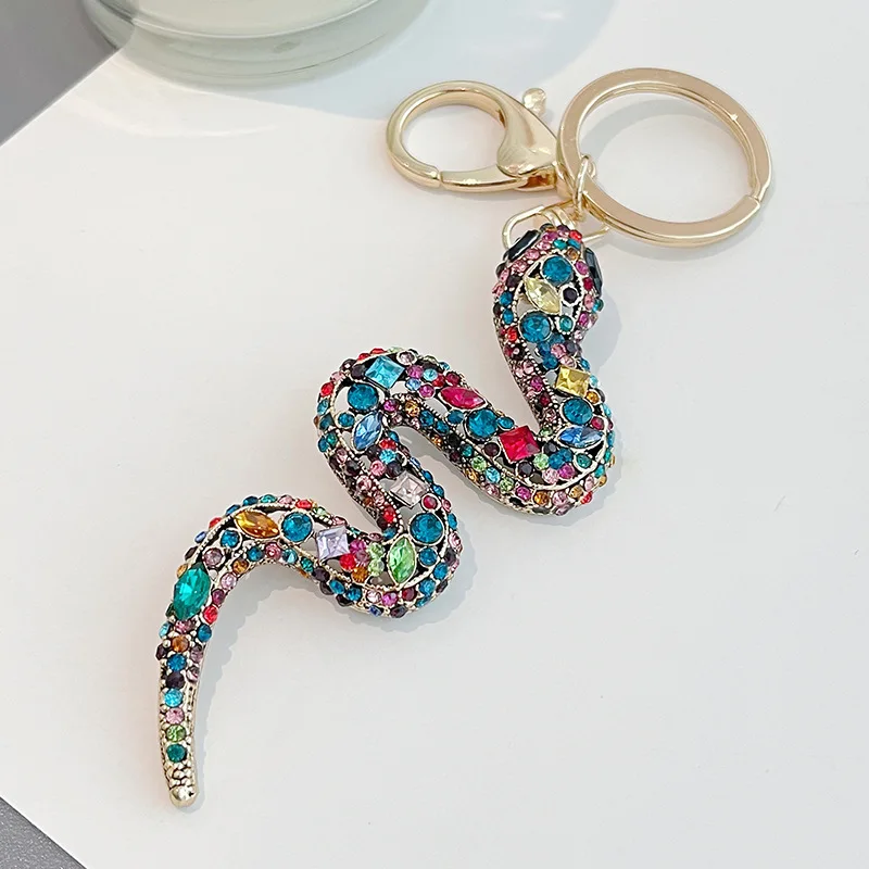metal rhinestone snake key chain from China toy sake for new year