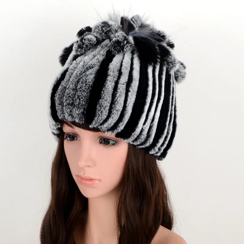 
Luxury soft winter warm wholesale real otter rabbit fur hat Winter hat keep warm Rabbit hair hat Condom Elastic 