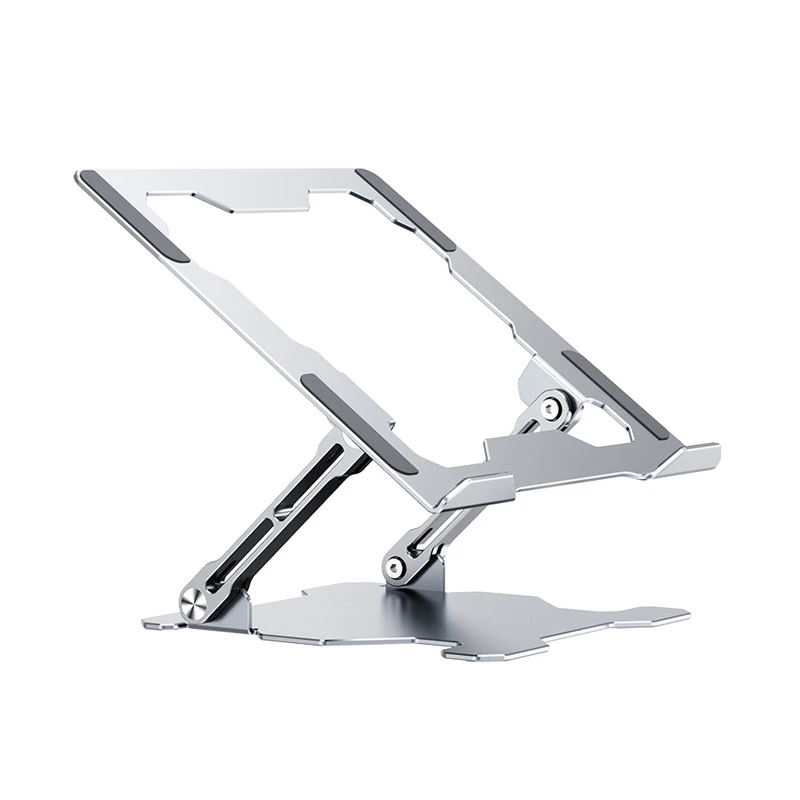 Ergonomic Double Shafts Portable Foldable Height Angle Adjustable Aluminum Laptop Stand