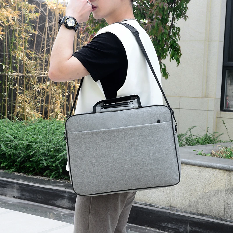 15.6 17 inch Large Size Plain Laptop Bag Shoulder Bag for Dell HP Lenovo Huawei Student Handbag